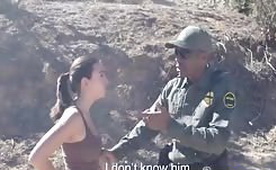 Black Corrupted Border Guard Bangs Busty Mexican Teen Outdoors