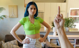 Sensual Blue-haired Slut Jewelz Blu Getting Her Fuck Instructions 