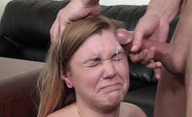 Natural Teen Girl Hates Cumshot on her Cute Face